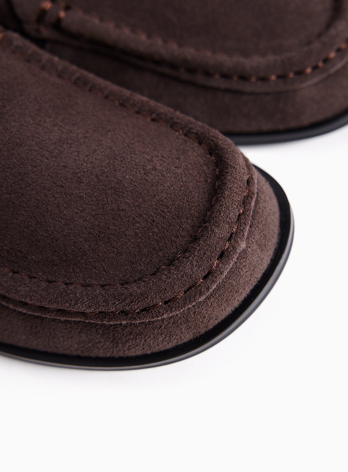 Dark Brown Suede Swung Toe Loafers 3 - Image 3 thumbnail